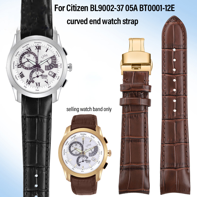 Leather Watch Band Men - 20mm 21mm 22mm For Citizen BL9002-37