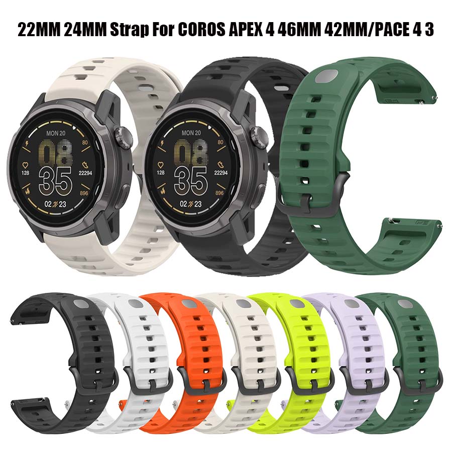Silicone Watch Band 22Mm - For COROS APEX 4 46mm 42mm