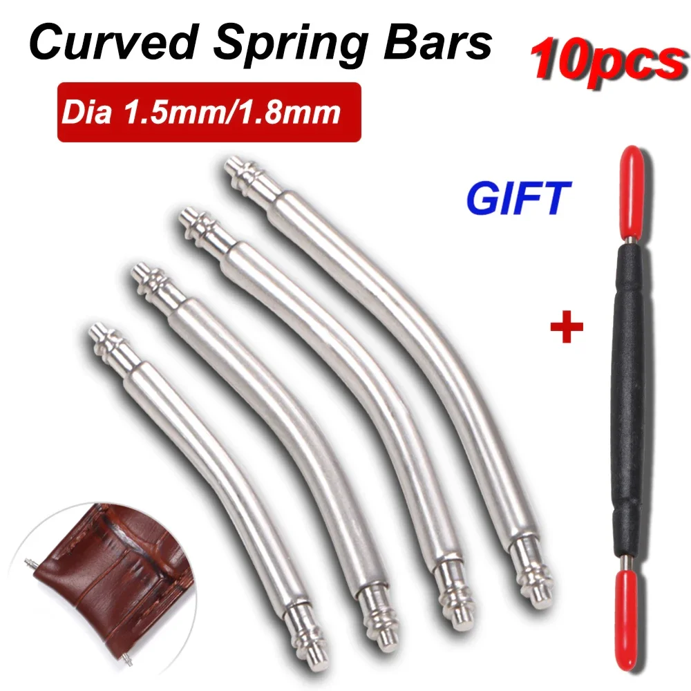 Curved Spring Bar - 10pcs Curved End Spring Bar Dia