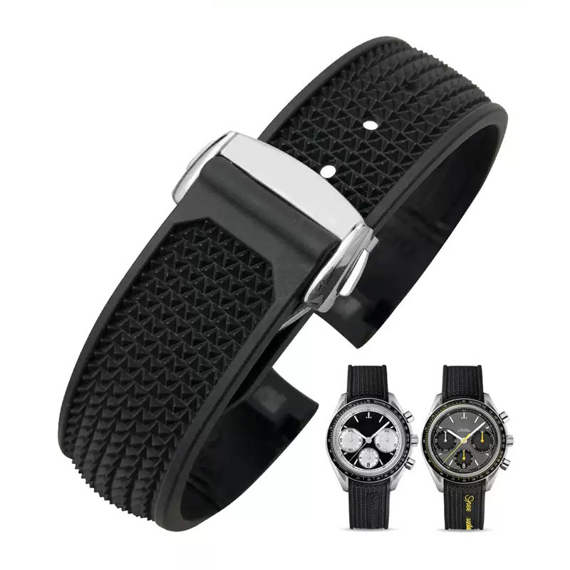 Omega Watch Speedmaster - Rubber Watchband For Omega Speedmaster Seamaster