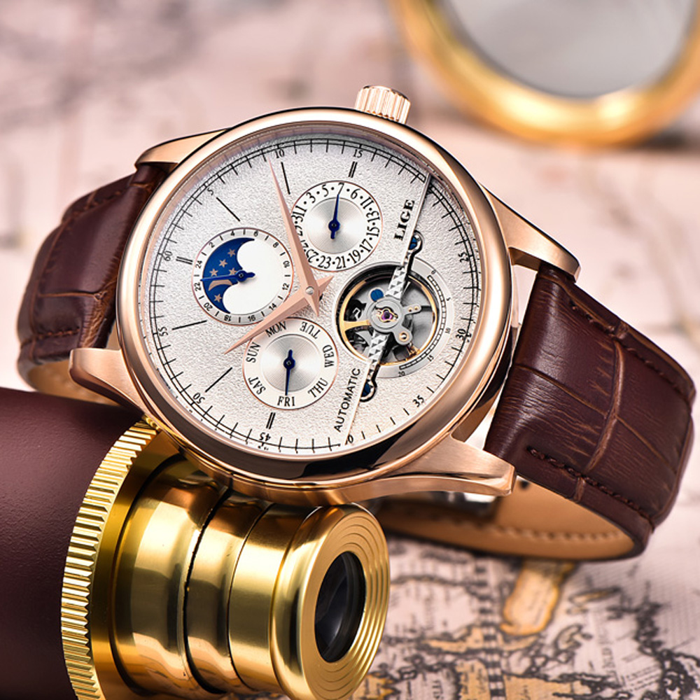 LIGE Brand Classic Mens Retro  - огляд і ціна Seiko Watch Presage