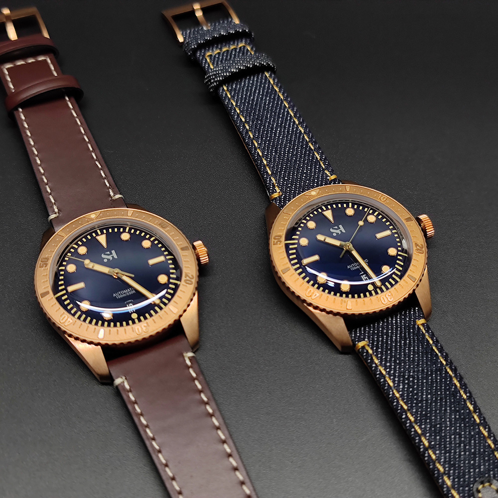 42mm Bronze Mens Watch Mechani - огляд і ціна Canvas Strap Watch
