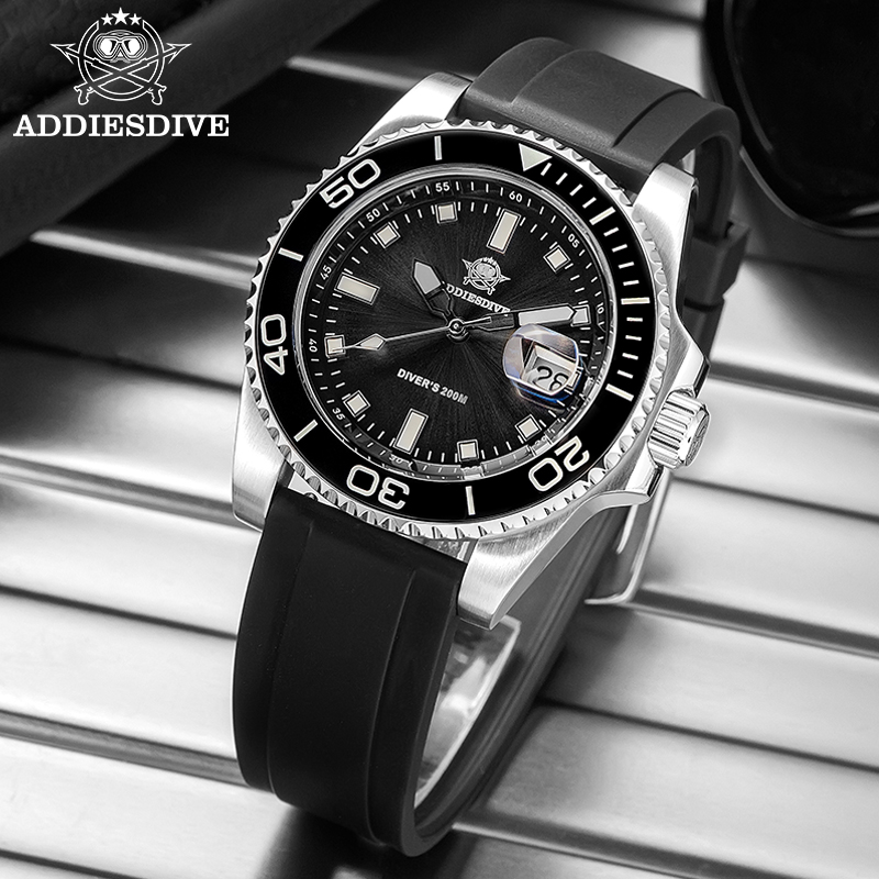 ADDIESDIVE 2115 Quartz Dive Wa - огляд і ціна Rubber Strap Diver